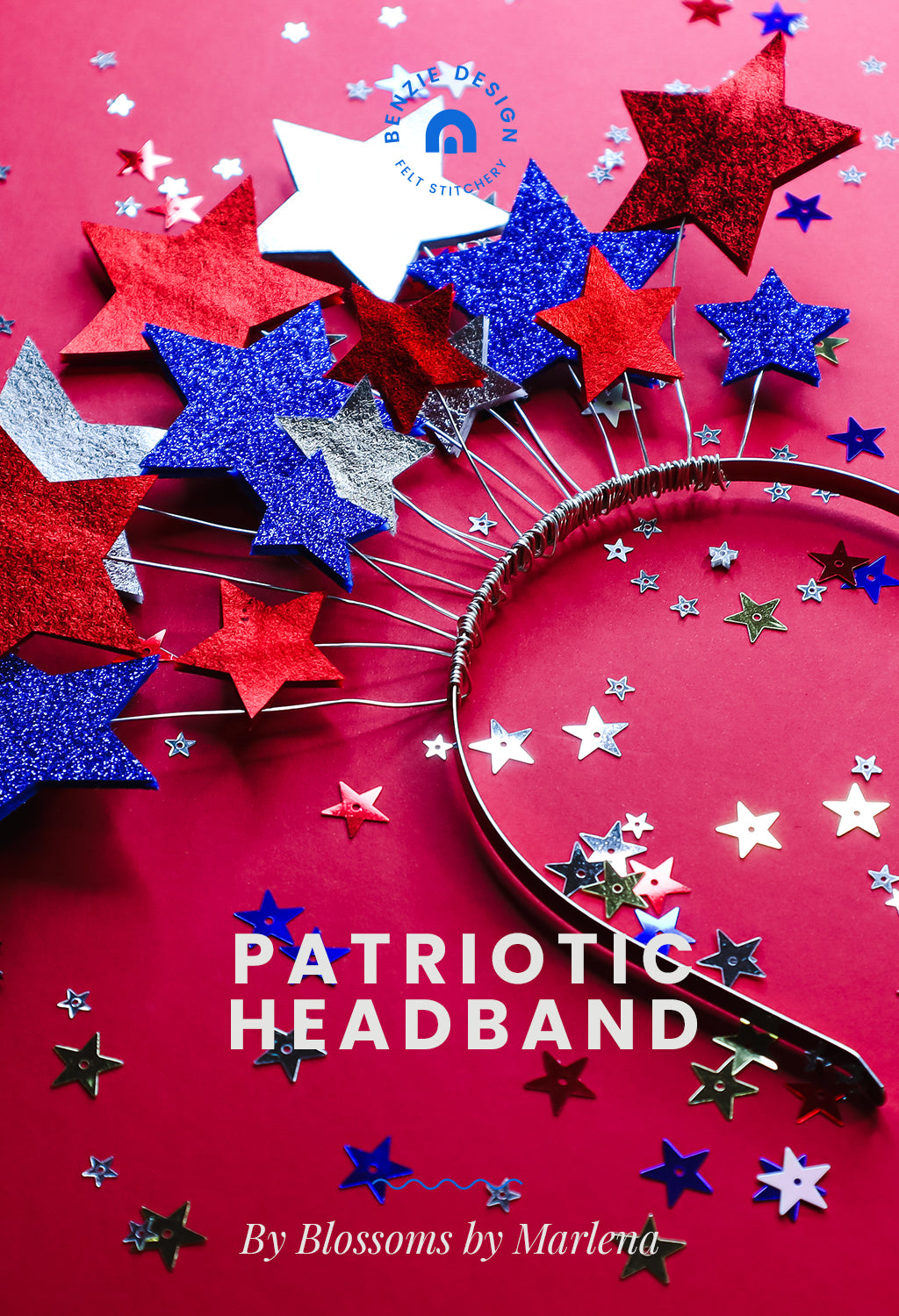 282. The Patriotic 4th of July Star Beaded Headband (With Movement) Amazon.com : GLBCC 4th of July Knot Headband for Women Red  main image 2