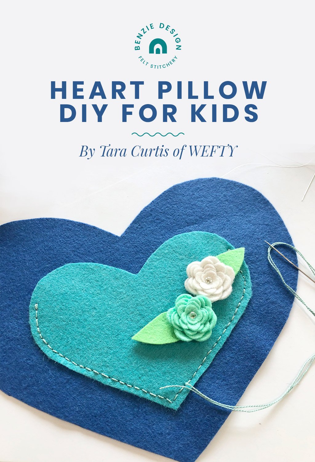 Embroidered Felt Hearts PDF Pattern, DIY Heart Ornaments