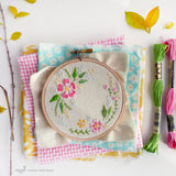 Circle of Flowers, 4" Embroidery Kit