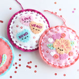Hearts Day Felt Ornaments Pattern