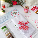 Christmas Robin Bird, 6" Embroidery Kit