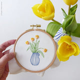Yellow Tulips, 4" Embroidery Kit