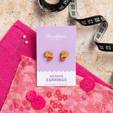Tape Measure, Wooden Earrings