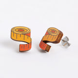 Tape Measure, Wooden Earrings