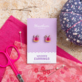 Pincushion, Wooden Earrings