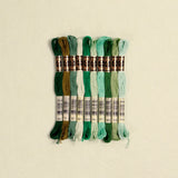 DMC Embroidery Floss, Green Palette