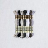 DMC embroidery floss, gray embroidery floss, cross-stitch thread
