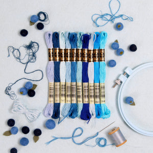DMC Embroidery Floss, Blue Palette