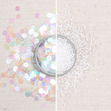 Iridescent Sequins or Beads: Rainbow Iridescent + Moonstone