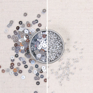 Metallic Sequins or Beads: Silver