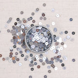 silver metallic sequins, silver sequins