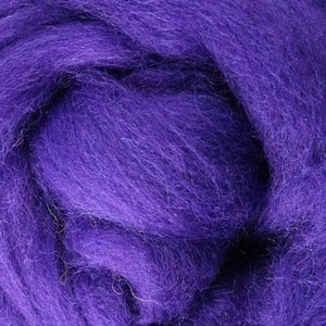 purple wool roving, purple Corriedale roving, needle felting