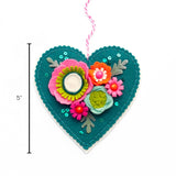 Modern Bouquet Heart DIY Ornament Kit, Blue