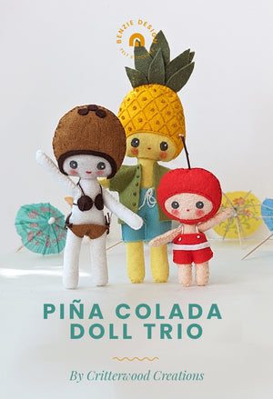 Piña Colada Felt Dolls Tutorial