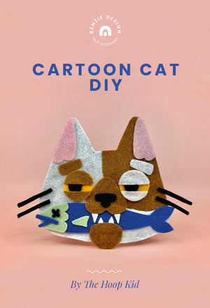 Cartoon Cat Felt Portrait