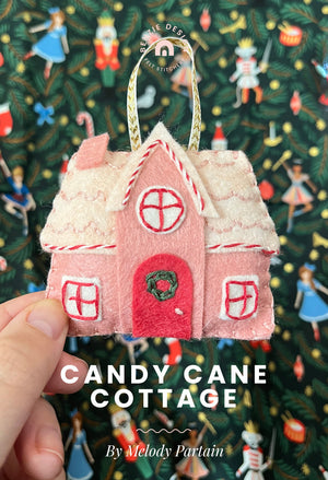 Candy Cane Cottage Ornament