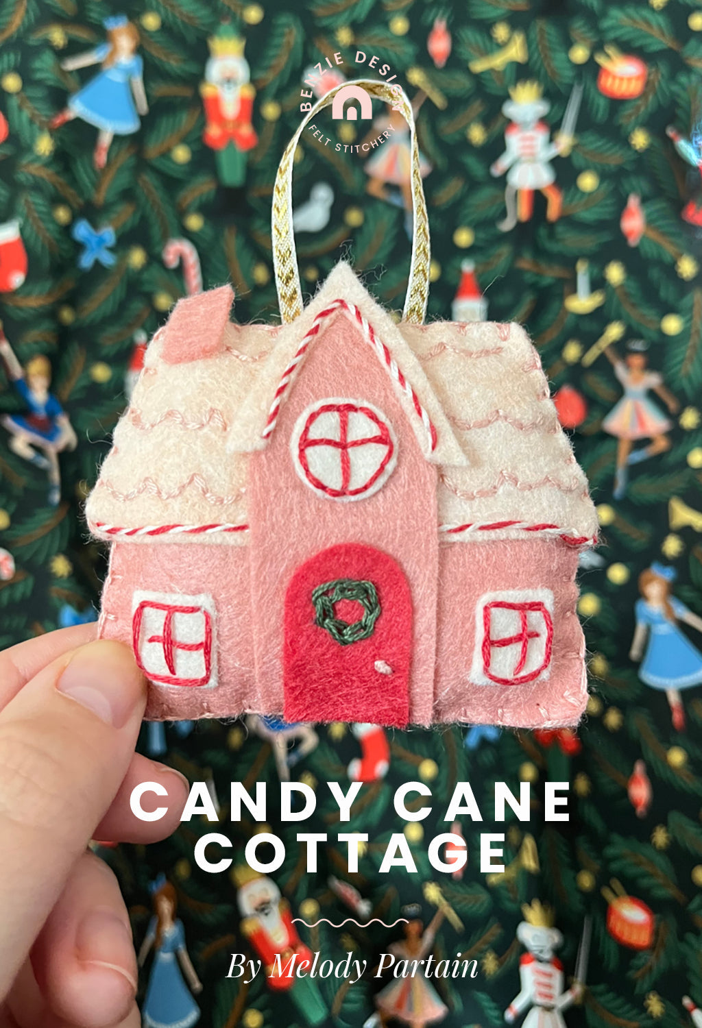 Candy Cane Cottage Ornament