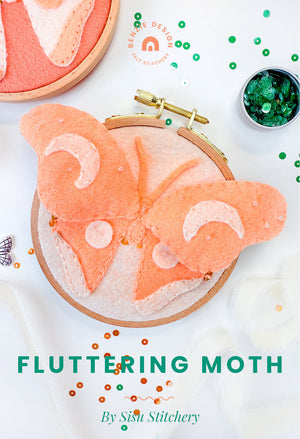 Fluttering Moth Hoop Art