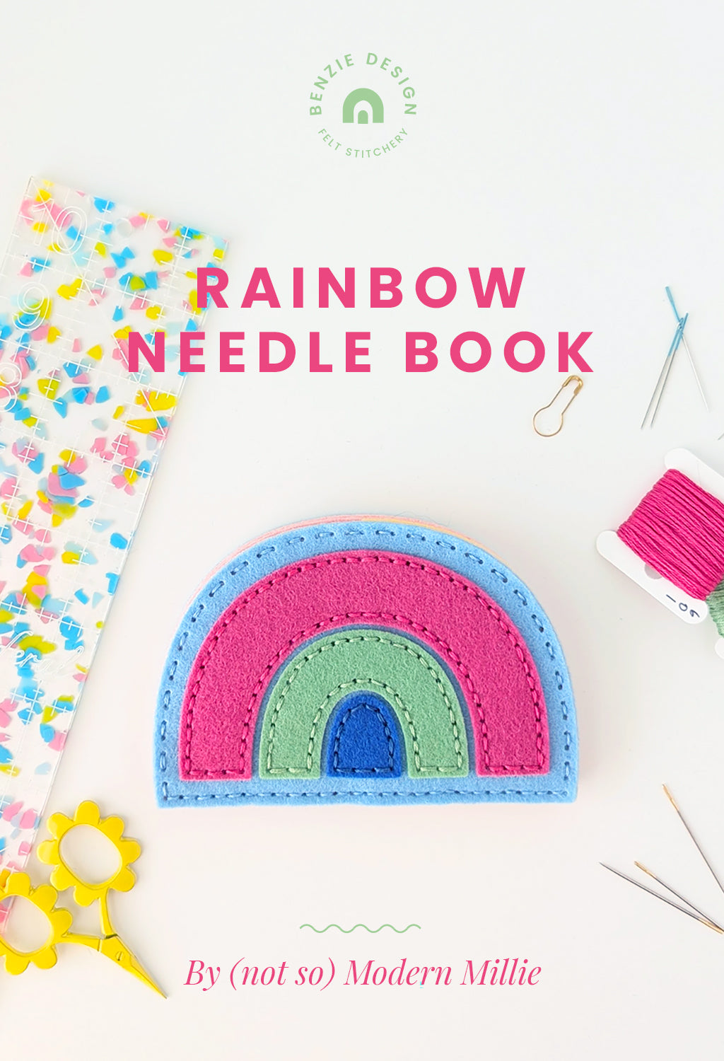 Die Cut Rainbow Needle Book