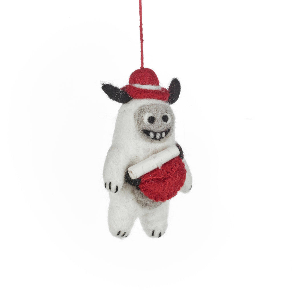 Santa Yeti Arctic Felt Ornament