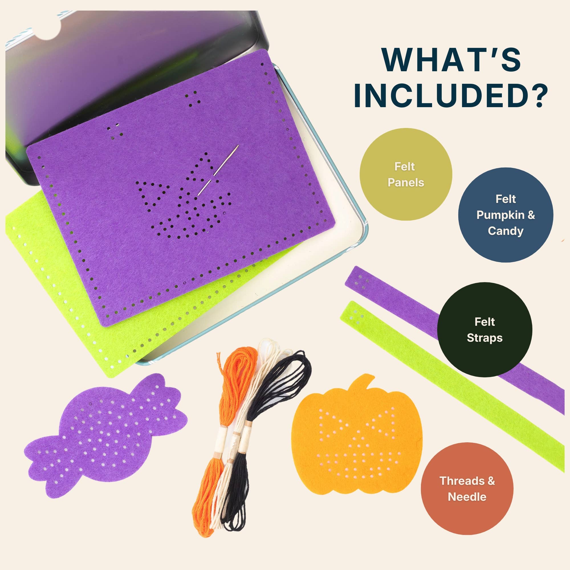 Stitch Your Own Halloween Trick or Treat Felt Bag