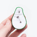 Avocado Brooch Kit: DIY Embroidery Jewelry Making