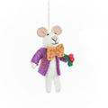 Jingle Whiskers Christmas Mouse Felt Ornament
