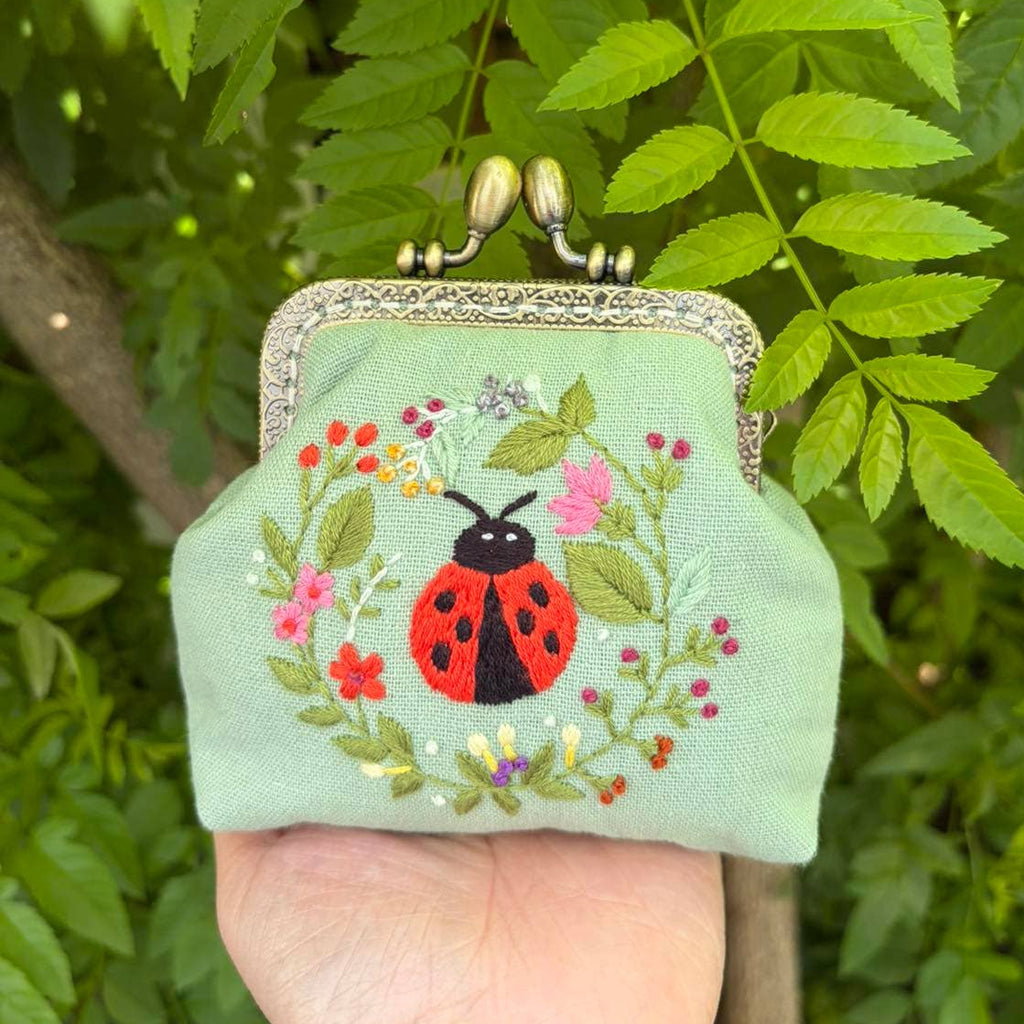 Ladybug Embroidered Coin Purse