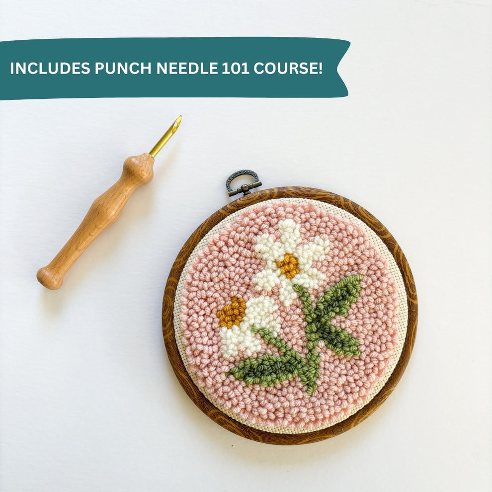 Pink Daisy, Punch Needle Kit