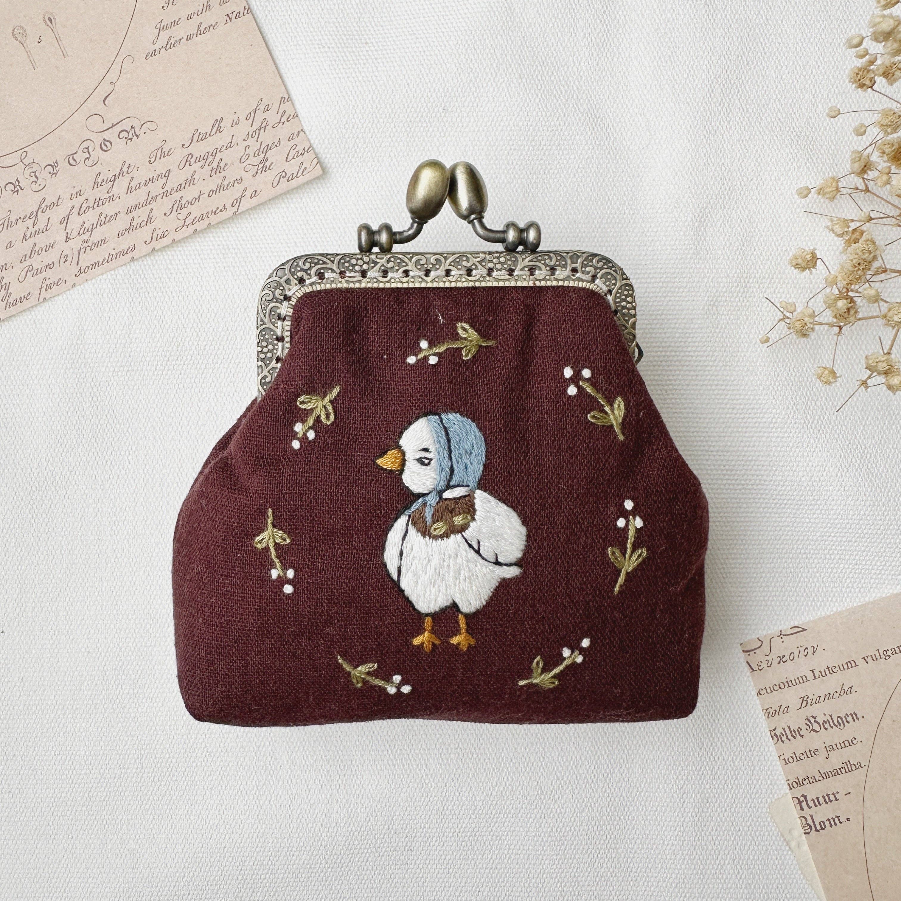 Duck Embroidered Coin Purse