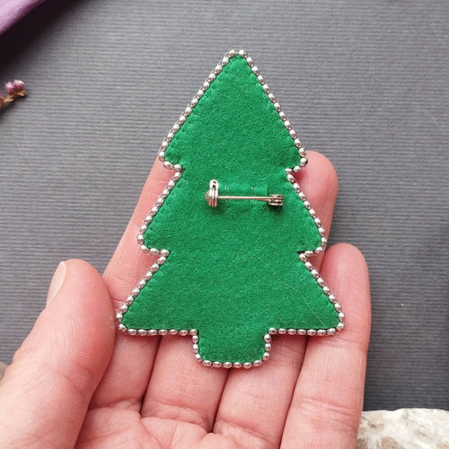 Christmas Brooch, Bead Embroidery Kit