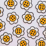 Daisy Button Iron-On Patch