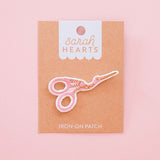 Stork Scissors Iron-On Patch