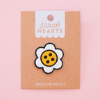 Daisy Button Iron-On Patch