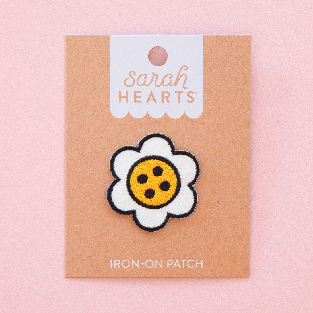 Daisy Button Iron-On Patch