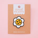 Daisy Button Iron-On Patch