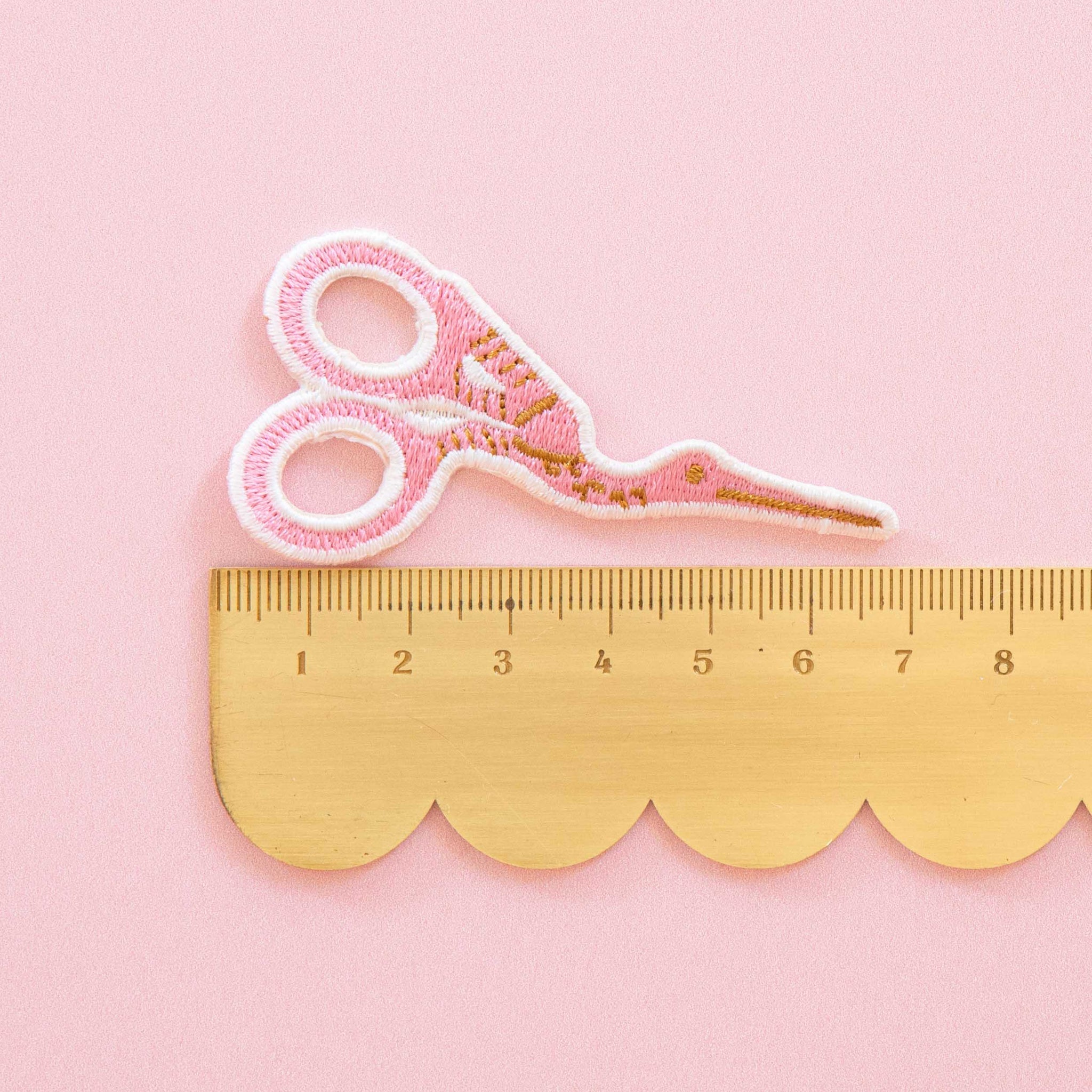 Stork Scissors Iron-On Patch