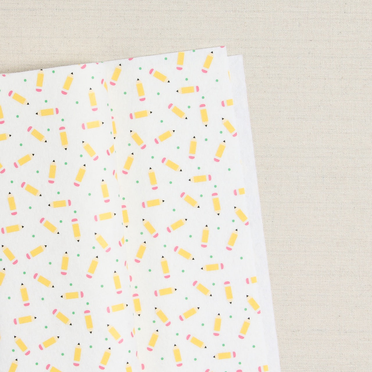 Pencil Print, White Felt