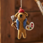 Painting Pooch Felt Ornament