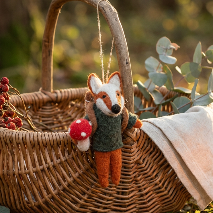 Frankie Foraging Fox Felt Ornament
