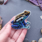 Bead Embroidery Kit: DIY Seed Bead Frog Brooch