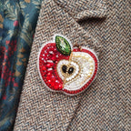 Apple Brooch, Bead Embroidery Kit