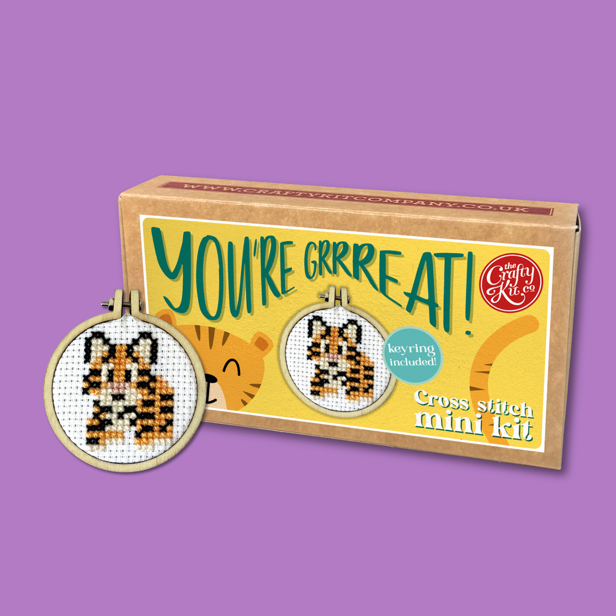 You're Grrreat! Mini Matchbox Cross Stitch Kit