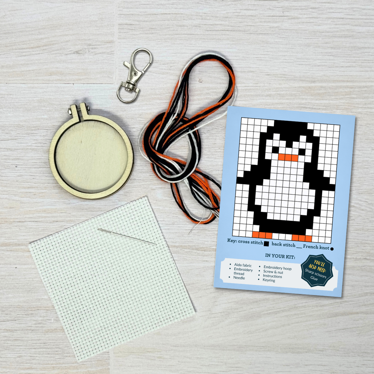 Waddle I do Without You Mini Matchbox Cross Stitch Kit