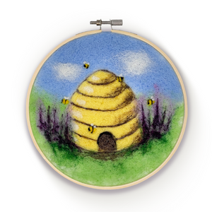 Bee Hive in Hoop, Needle Felting Kit