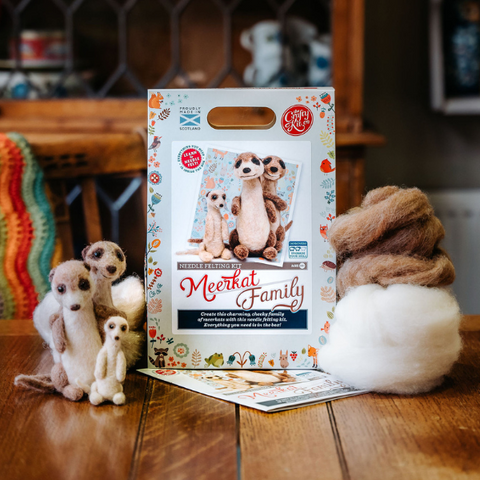 The Crafty Kit Company - Meerkat Family Needle Felting Kit