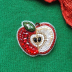 Apple Brooch, Bead Embroidery Kit