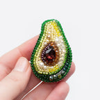 Avocado Brooch Kit: DIY Embroidery Jewelry Making