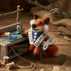 Tailor Fox Felt Ornament