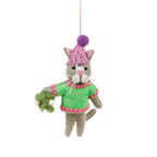 Mistletoe Meows Cat Felt Ornament